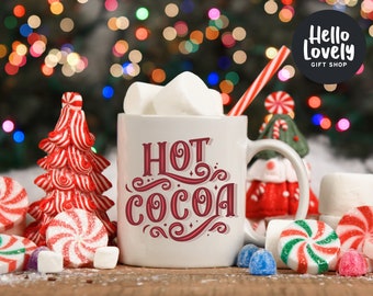 Hot Chocolate Mug, Hot Cocoa Mug, Kids Hot Chocolate Mug, Merry Christmas Mug, Christmas Gift, Christmas Eve Mug, Christmas Mug