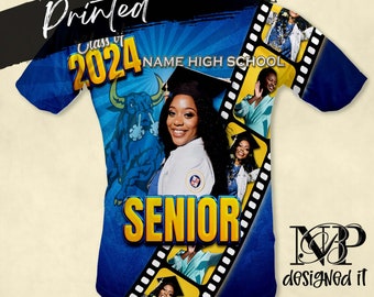 PRINTED & SHIPPED custom 3d all over tshirt design graduation memorial funeral birthday school