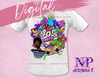 13x19 digital t-shirt templated 90s party fresh prince martin PNG instant download