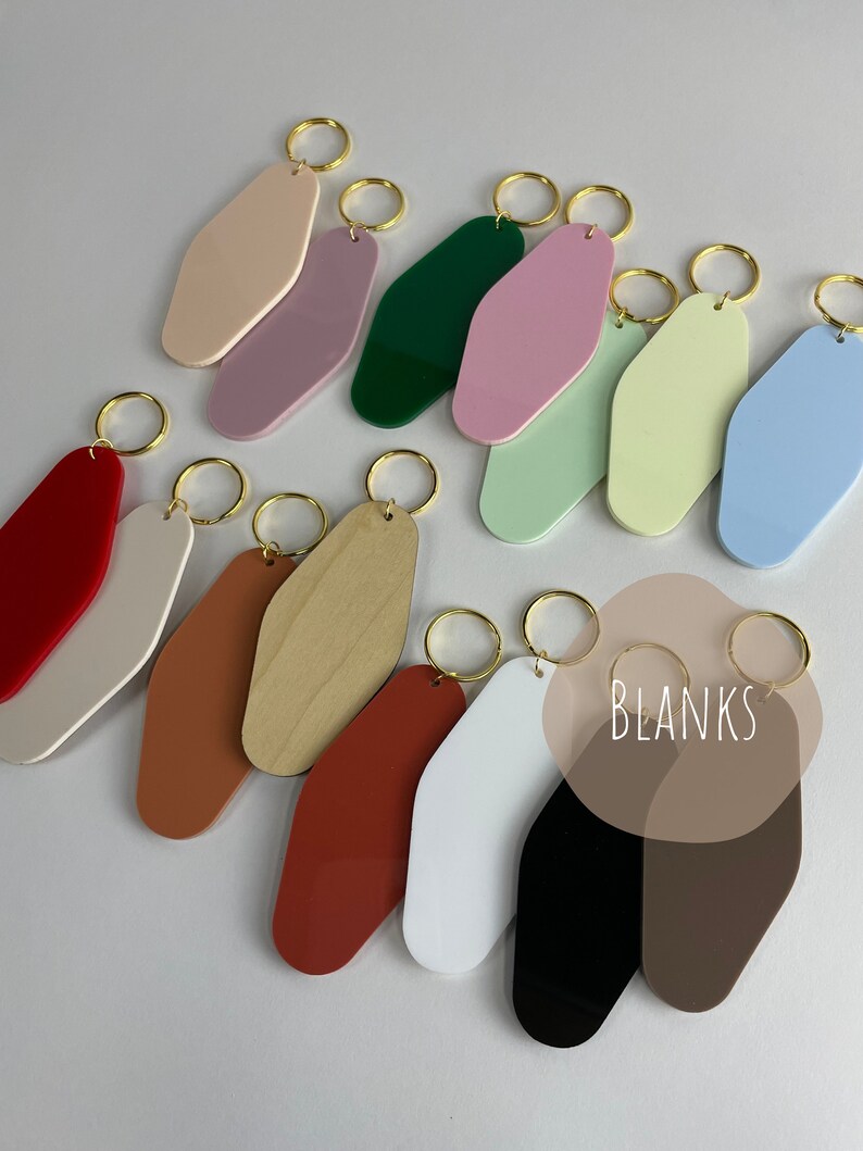 Blank Motel Keychains Retro Pastel Vintage Design Acrylic Etsy