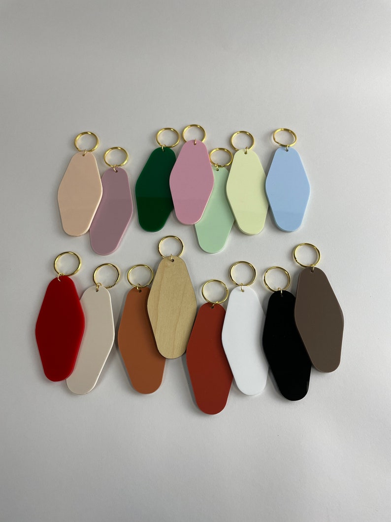 Blank Motel Keychains Retro Pastel Vintage Design Acrylic Etsy