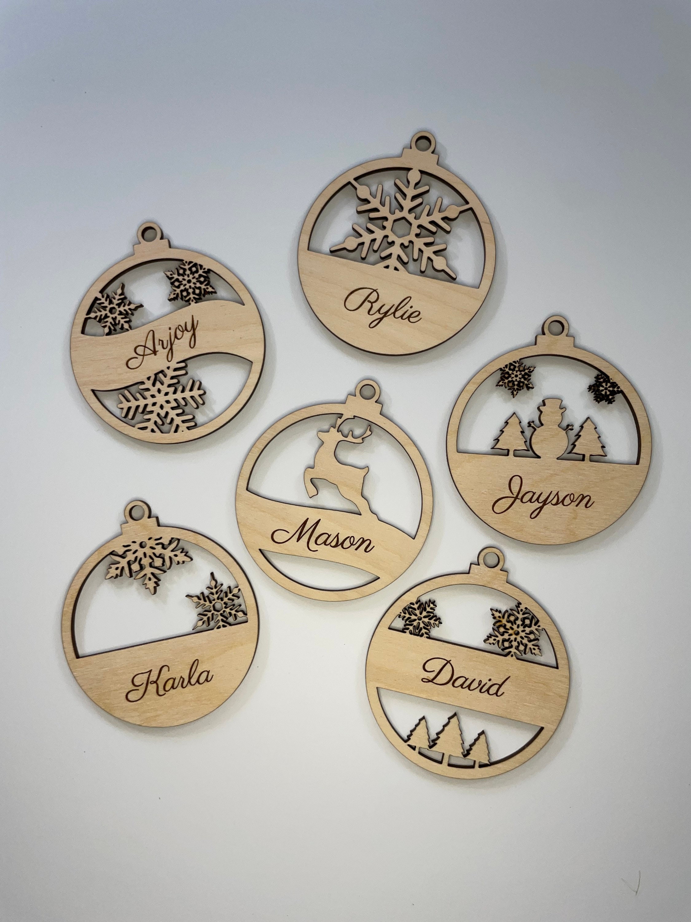 Engraved Christmas Ornaments - Etsy