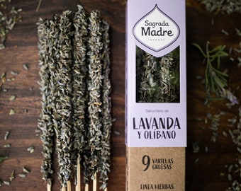 Lavender Incense Sticks, Lavender Flowers, Frankincense, Handmade Incense, Lavender & Olibanum Sticks, Sagrada Madre, Organic Herbal Incense