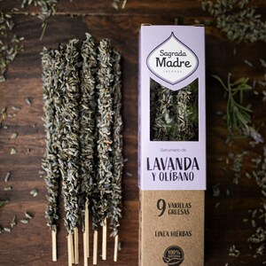 Lavender Incense Sticks, Lavender Flowers, Frankincense, Handmade Incense, Lavender & Olibanum Sticks, Sagrada Madre, Organic Herbal Incense