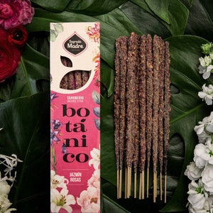 Rose & Jasmine Incense Sticks, Rose Essential Oil, Jasmine Essential Oil,  Botanical Incense,  Handmade Sticks, Long Burn Incense Sticks