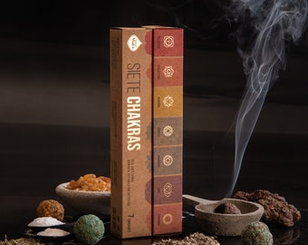 Chakra Incense Bombs, 7 Chakra Smudge Bombs, Variety Incense, Rose, Lavender, Orange, Cinnamon, Myrrh, Storaque, Alcanfor ,Yagra, Meditation