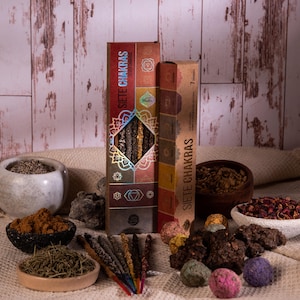 7 Chakra Incense & Smudge Bomb Set: Handmade Meditation Sticks