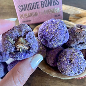 Lavender Smudge Bombs Olibanum Resin Hand Mde Smudge Tools Energy Clearing Hear Chakra Opening Incense Floral Ingredients 8 Smudge Bombs
