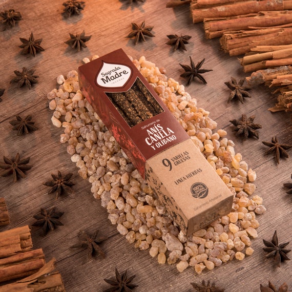 Cinnamon Incense Sticks: Star Anise & Frankincense - 9 Organic Herbal Sticks