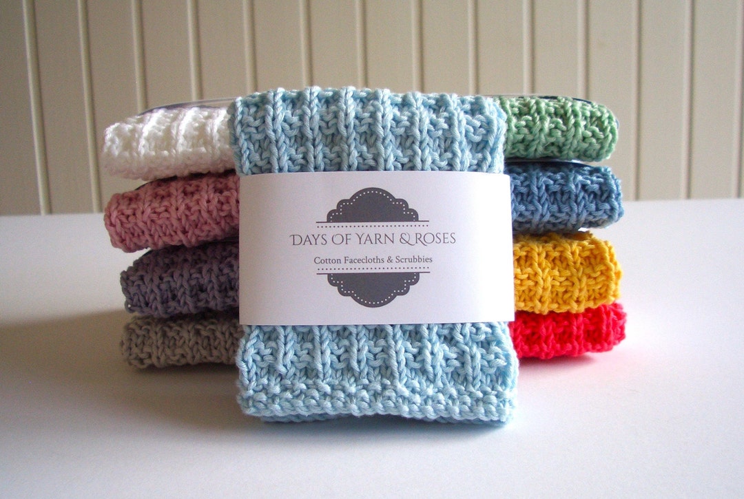 Silky Cotton Hand Knitted Waffle Spa Face Cloth or Wash Cloth Etsy UK