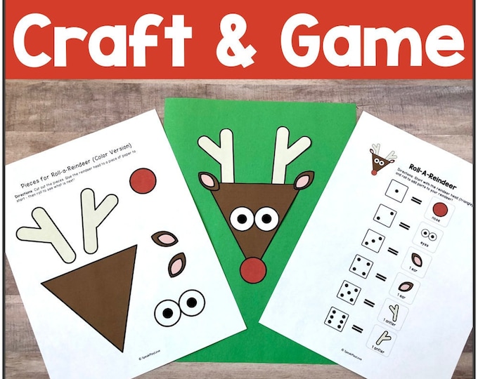 Roll-a-reindeer Christmas Craft Game for Kids (digital Download) - Etsy