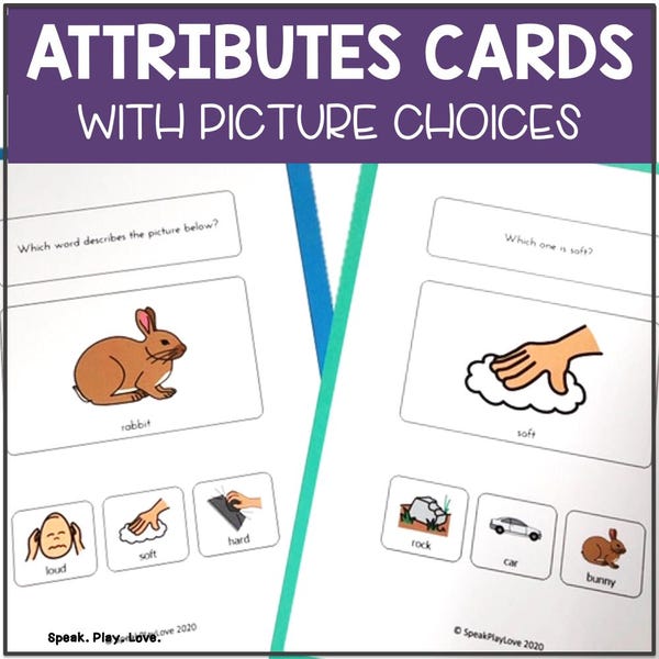 Attributes Cards Printable: Speech Therapy & Autism Visuals (Digital Download)