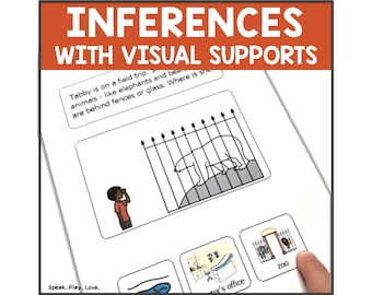 Printable Inferences Task Cards: Speech Therapy & Autism Visuals (PDF Download)