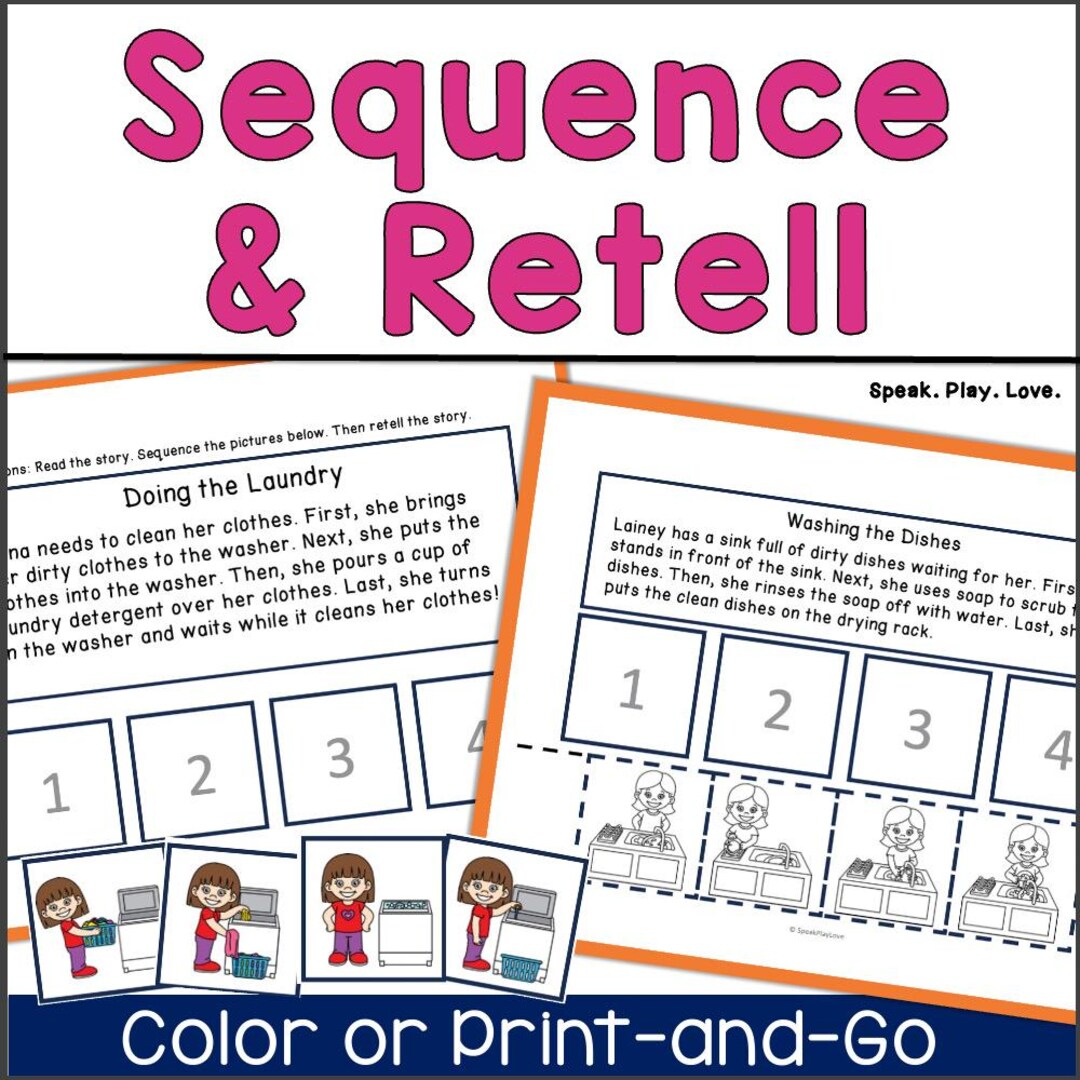 Sequencing Cards: Speech Therapy 4-step Stories (digital Download) - Etsy