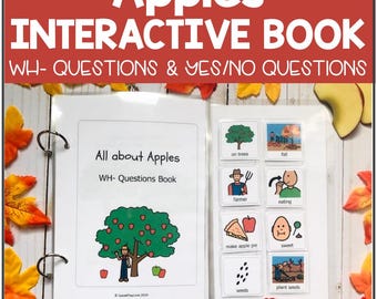 Printable Apple Interactive Book: Speech Therapy, Autism (PDF Download)