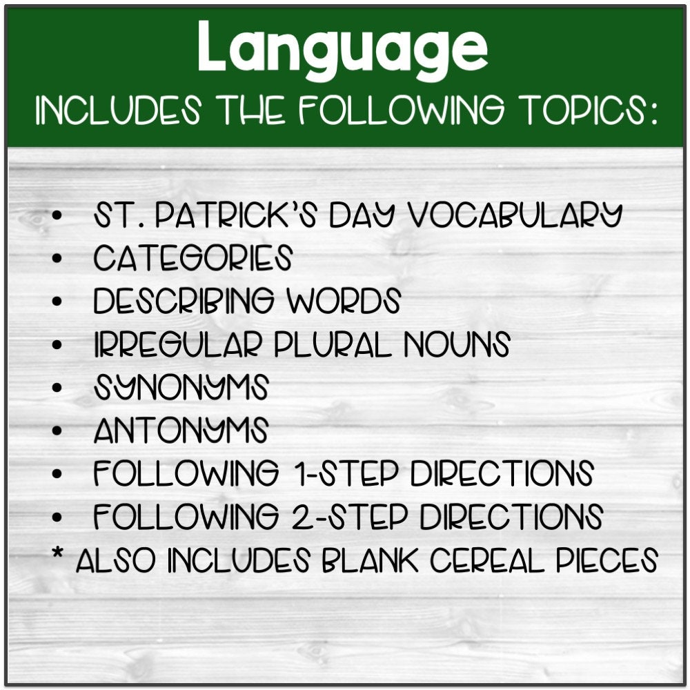 Printable St Patrick's Day Speech Therapy Craft, Articulation ...