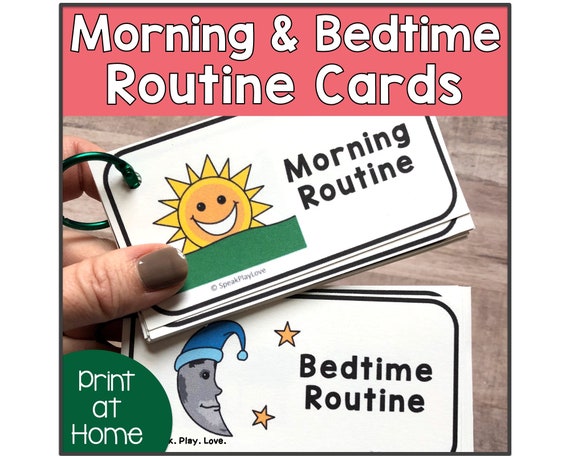 Kids' Morning & Bedtime Routine Cards: Visual Checklist (Digital Download)