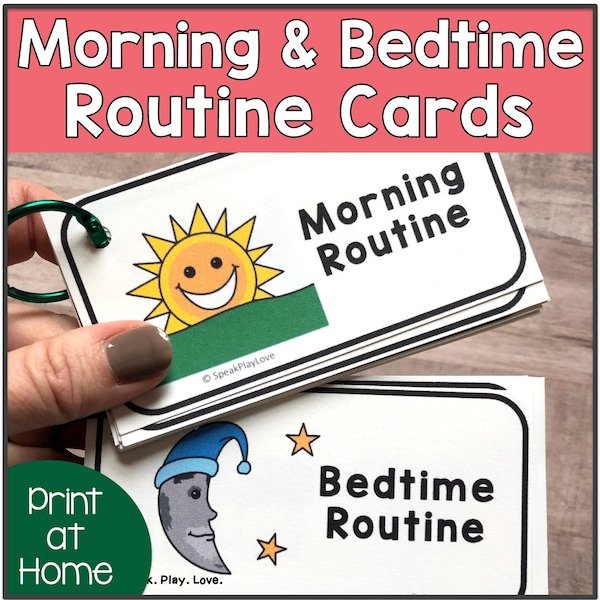 Printable Morning and Bedtime Routine Cards for Kids, Night Routine Chart, Morning Flip Chart, Checklist, Visual Schedule - Print from Home!