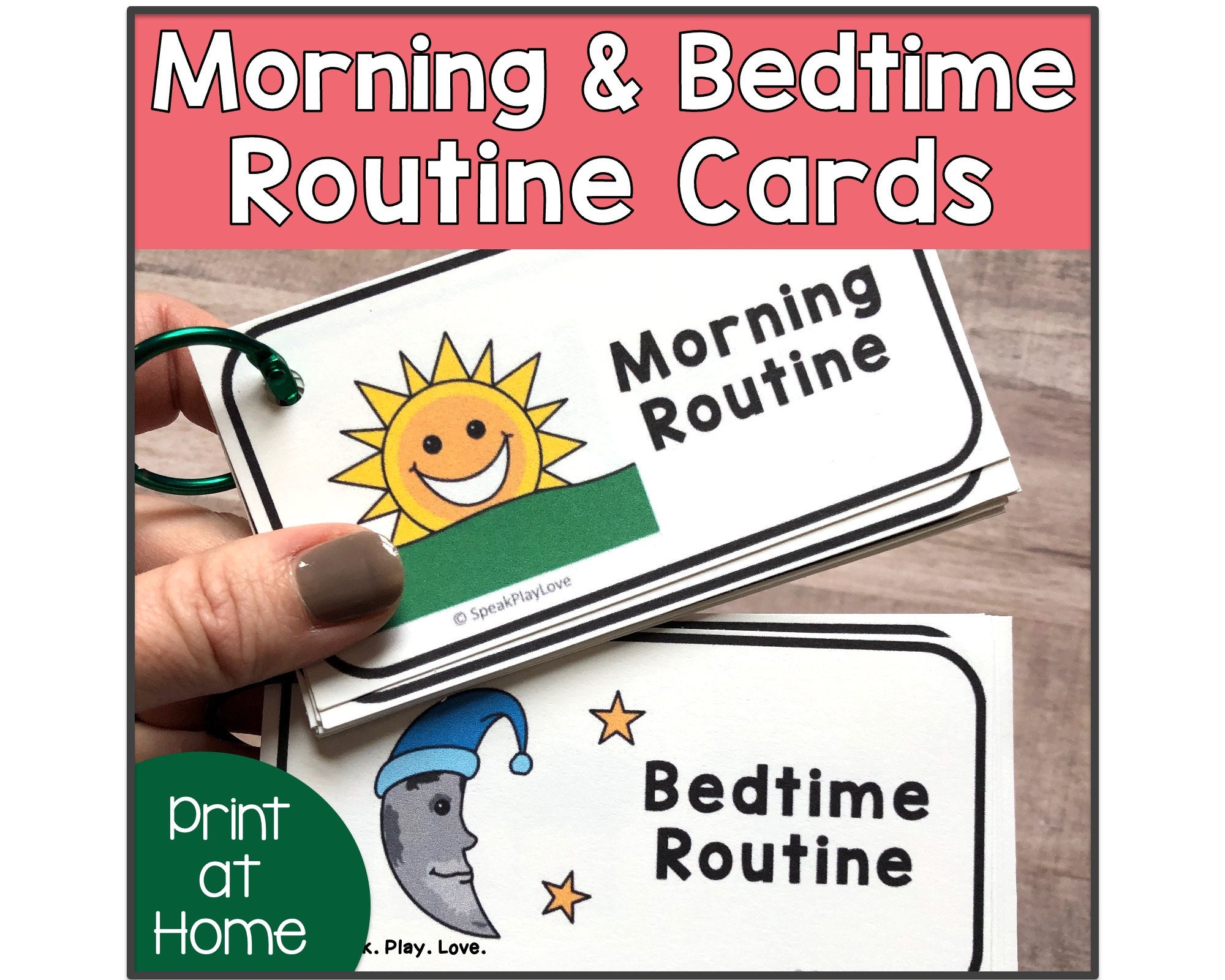 Printable Morning and Bedtime Routine Cards for Kids, Night Routine ...