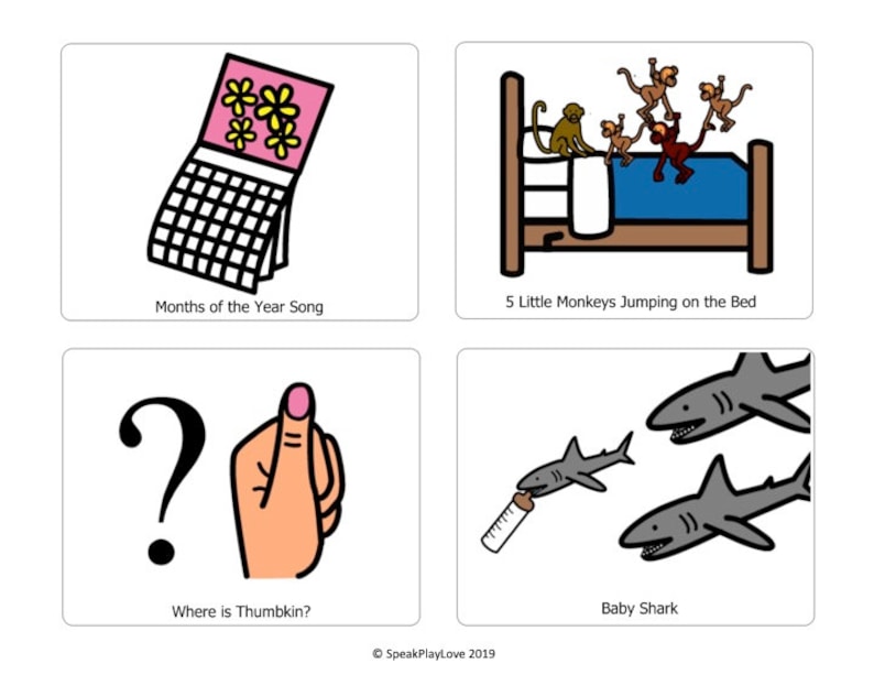 Printable Circle Time Songs Choice Cards Song Visuals for Etsy