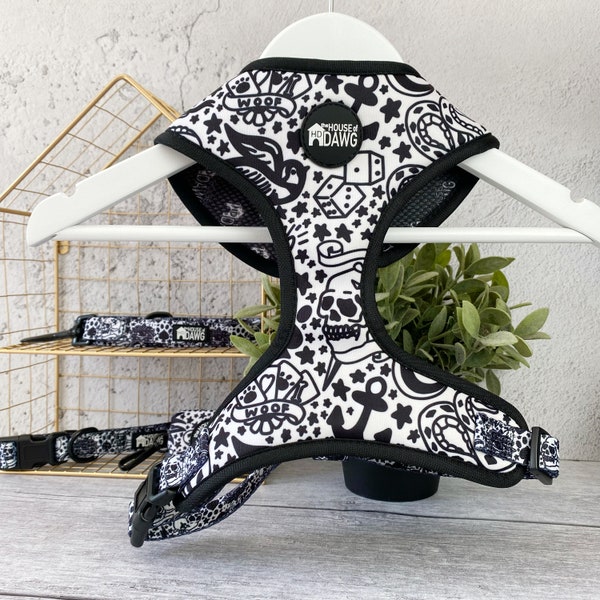 Hundegeschirr | Tattoo Hundegeschirr | Neopren-Hundegeschirr | Einfarbiges Hundegeschirr | Hunde Geschirr Bundle Set