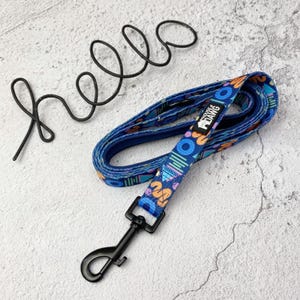 Dog Lead | So 80&#39;s Dog Lead | Retro Print Dog Lead | 1980s Dog Lead | Blue Dog Leash | Retro Print Dog Leash | 1980&#39;s Dog Leash