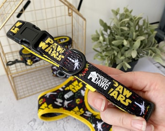 Dog Collar | Paw Wars Dog Collar | Sci-Fi Dog Collar | Space Dog Collar | Designer Dog Collar