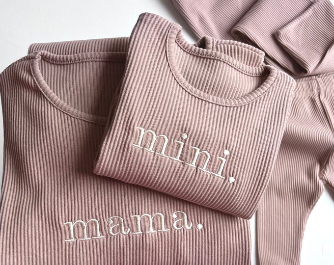 Family Matching Personalised PJs | Mama and Mini | Kids 2 Piece Set | Siblings Match Clothing | Baby and Kids Outfits | Personalized Clothes