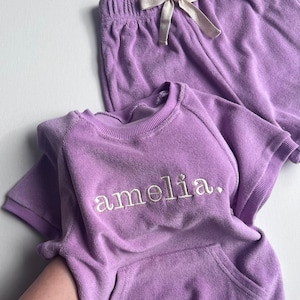 Summer Personalised Child Cotton Sets | Embroidered Kids Sets |Personalised T-Shirt & Shorts Summer Outfit Name or Initials UNISEX Clothing