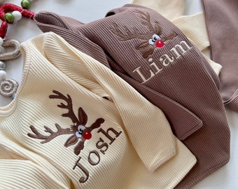 Family Christmas Reindeer Pajama Set Personalised Christmas Matching Family Pajamas | Christmas Gifts For Kids Xmas Personalized Clothing