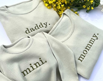 Family Matching Personalised PJs | Mama and Mini | Kids 2 Piece Set | Siblings Match Clothing | Baby and Kids Outfits | Gf Bf Matching Pjs