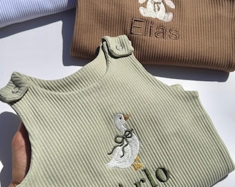 Personalised Baby Animal | Safari Outfit Gift Dungarees Romper | Lion, Goose, Bunny, Teddy, Unicorn, Cow, Giraffe or Sheep. Baby shower gift