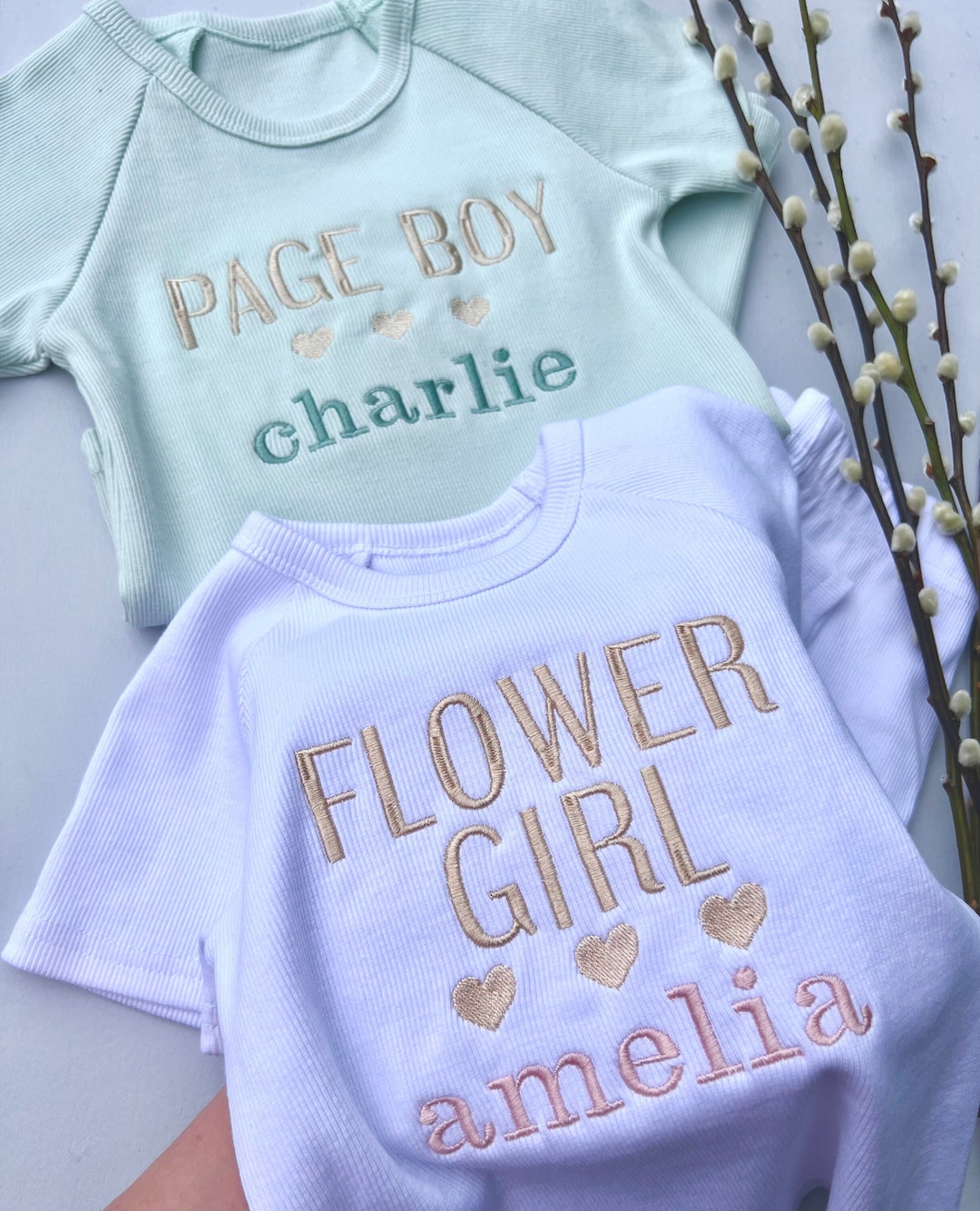 Summer Personalised Child Ribbed Sets Embroidered Kids Sets ...