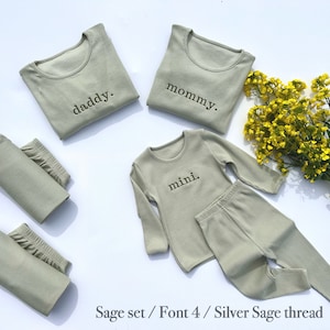 Family Matching Personalised or Plain Velvet Mocha Ribbed Cotton Sets Childrens Outfit Baby 2 Piece Set Kids Clothing Matching Siblings zdjęcie 2