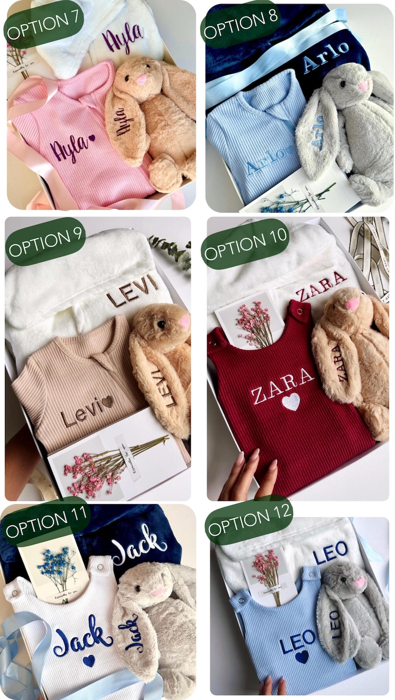 Personalized New Baby Gift Set, New Baby boy gift, New Baby Girl Gift, Newborn gift box, New Baby Gift box, Baby Shower Gift, Christmas Gift image 3