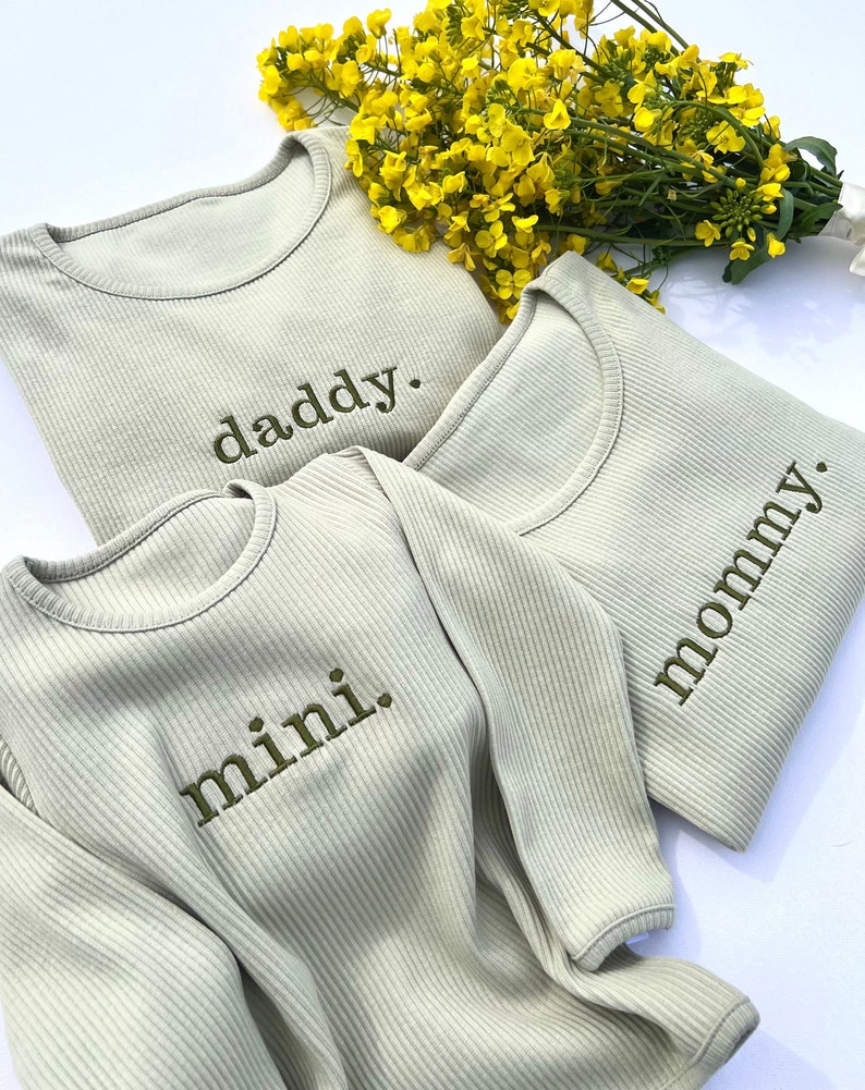 Family Matching Personalised or Plain Velvet Mocha Ribbed Cotton Sets Childrens Outfit Baby 2 Piece Set Kids Clothing Matching Siblings zdjęcie 1