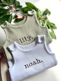 Personalise Baby Gift Dungarees Romper | Embroidered Baby Overalls . Custom birthday gift for boys or girls Personalized Newborn baby gift