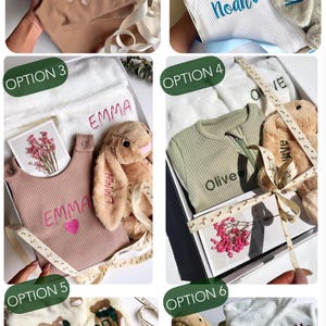 Personalized New Baby Gift Set, New Baby boy gift, New Baby Girl Gift, Newborn gift box, New Baby Gift box, Baby Shower Gift, Christmas Gift image 2