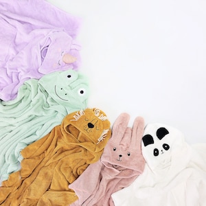 PONCHO TOWEL, HOODIE Poncho, Animals Lion Combed Cotton Changing Robe With Pockets Ultra Soft Swimming Towel For Kids, Swimming Gifts image 2