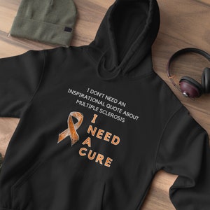 I Need A Cure Unisex Hooded Sweatshirt Gift For Chronic Illness Warriors Disability Awareness Multiple Sclerosis Autoimmune Disease