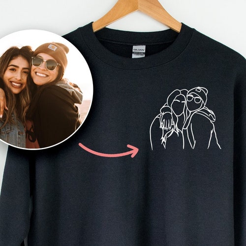 Best Friend Custom Portrait Sweatshirt Matching Bestie Etsy