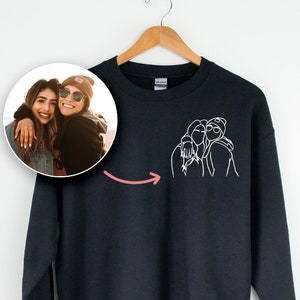 Best friend Custom Portrait Sweatshirt - Matching Bestie Sweatshirts, Bestie crewneck, Best Friend Sweatshirt, Custom Portrait sweatshirt