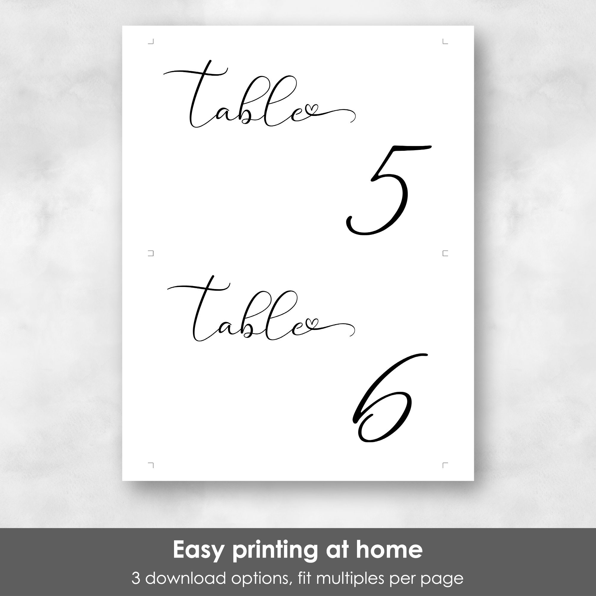 Minimalist Table Number Sign Template Editable Instant - Etsy