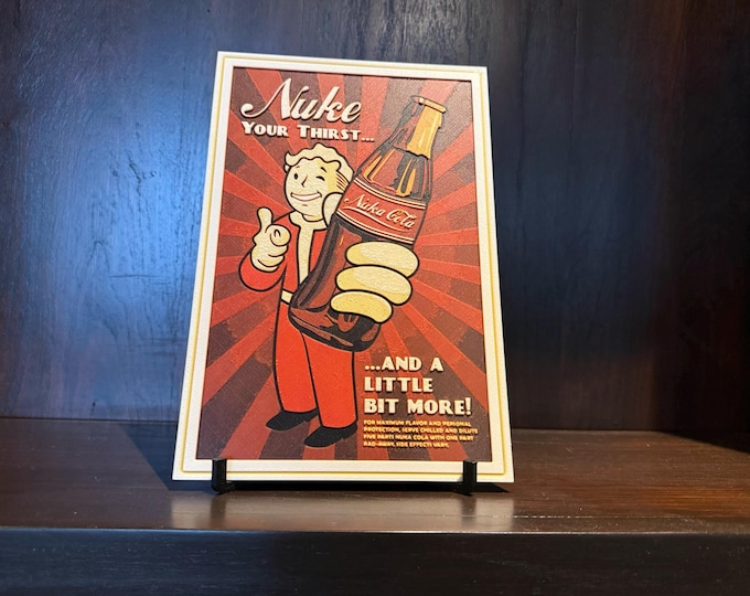 Retro Post-Apocalyptic Soda Poster Art | Vintage Sci-Fi Illustration | Gamer Wall Decor | Shelf or Wall Hueforge