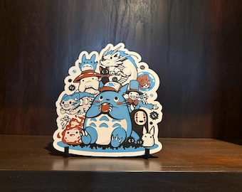 Cute Forest Spirit Collage Art Panel – Whimsical Fantasy Creature Hueforge