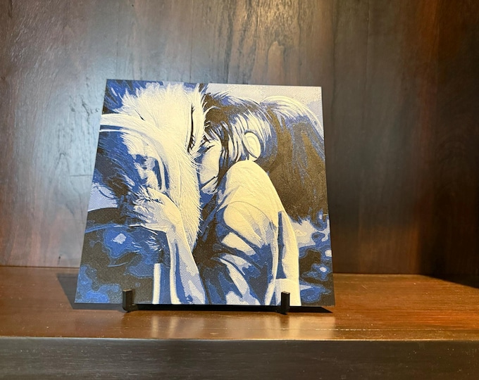 Ethereal Bond Art Panel – Fantasy Creature & Human Embrace