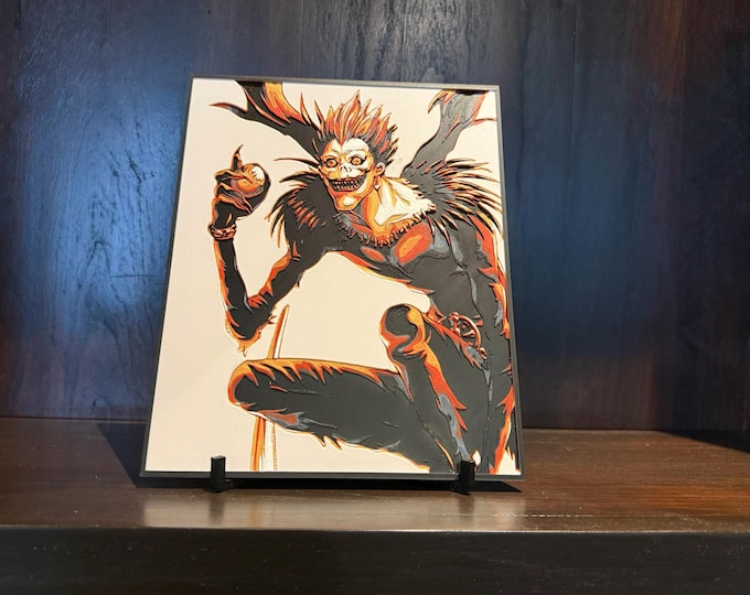 Dark Shinigami-Inspired Art Panel – Gothic Anime Fantasy Hueforge