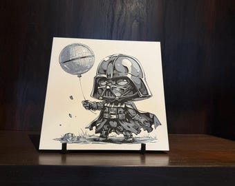 Dark Helmet Balloon Art Panel – Cute Sci-Fi Villain Hueforge