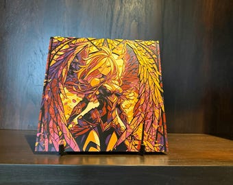 Winged Guardian Art Panel – Stained-Glass Style Fantasy Hueforge