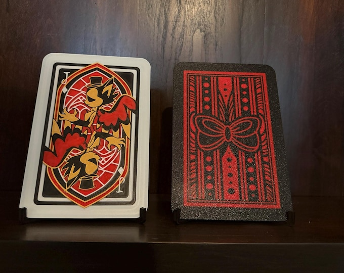 Jester Playing Card Art Display – Dark Card Face & Ornate Back Hueforge